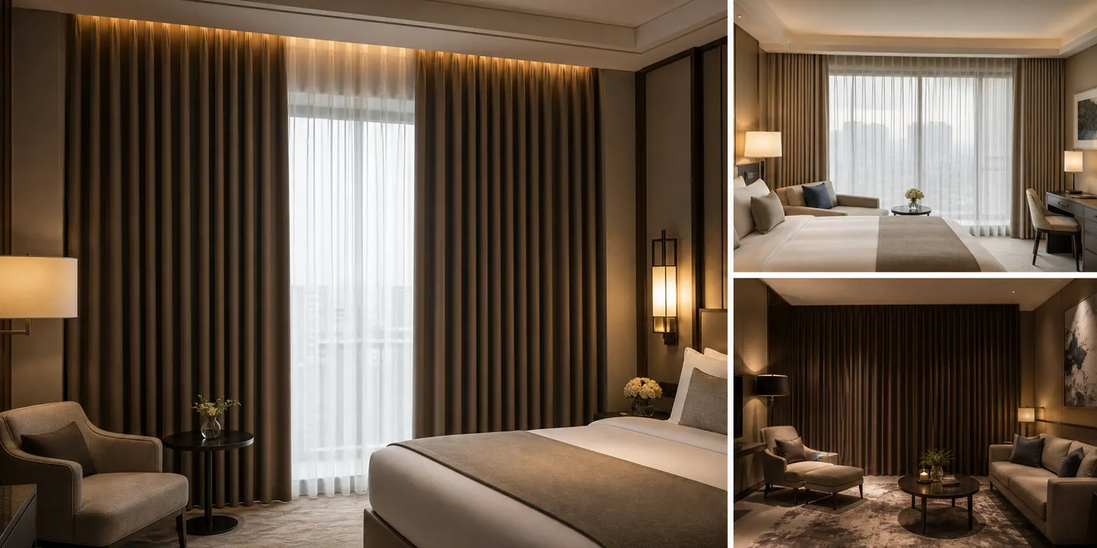 Hotel blackout and sheer curtains for hospitality projects