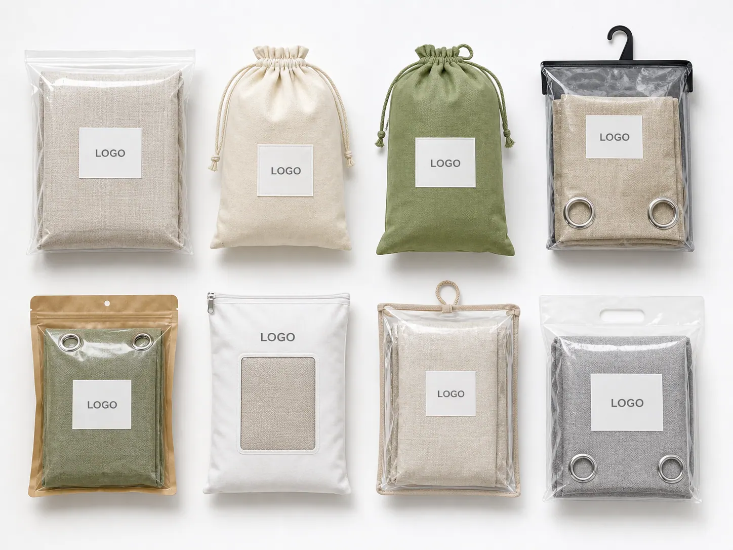 Custom curtain labels and packaging options